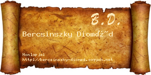 Bercsinszky Dioméd névjegykártya
